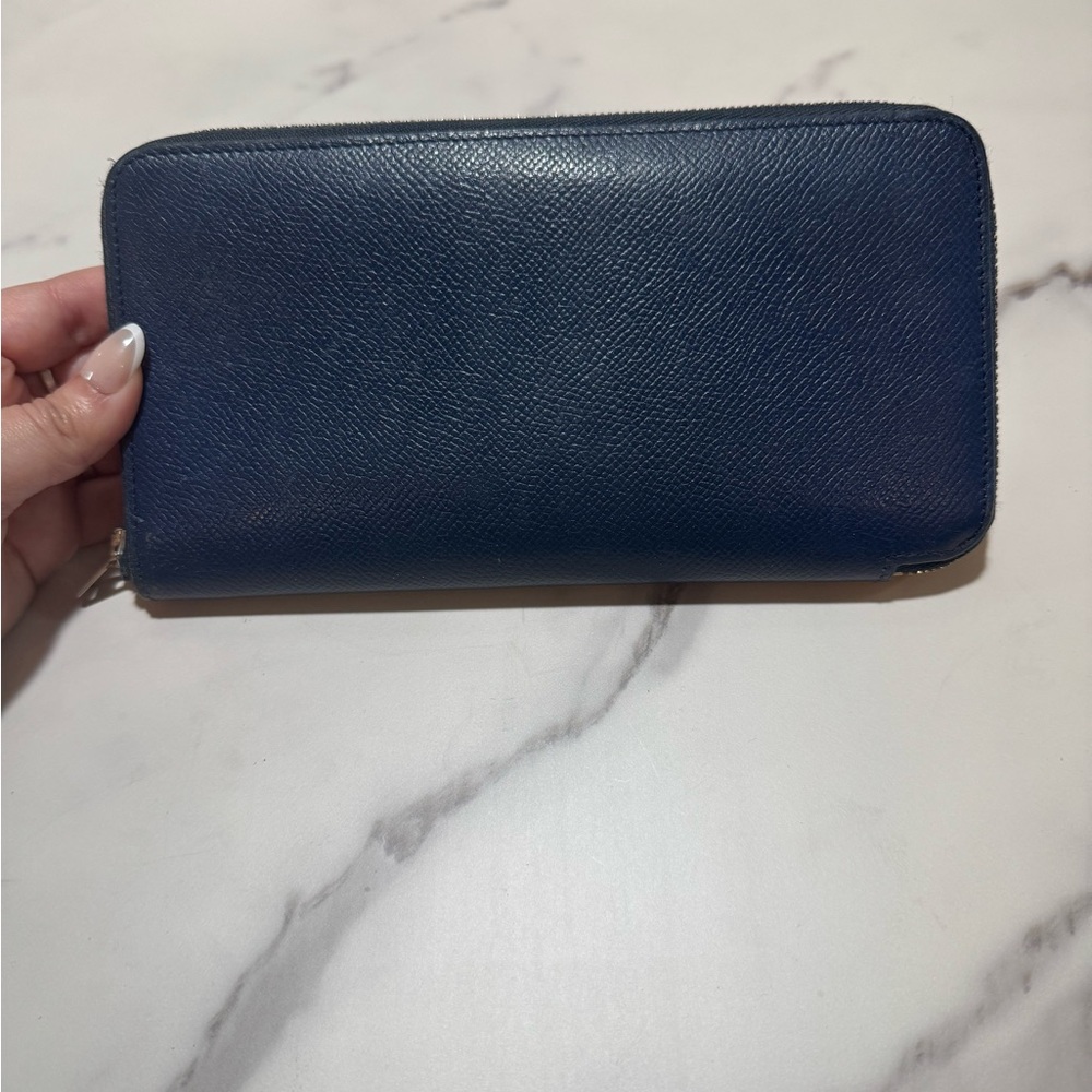 Hermes Silk’In Classique Epsom Silk Long Zip Wallet Noir